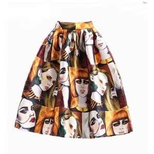 High Waist - Statement Pleated Midi Skirt